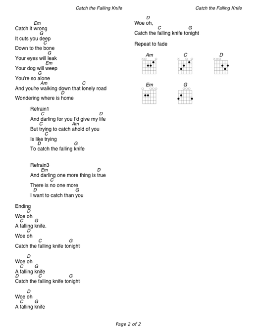 Catch the Falling Knife Weighs and Means LuminSong Multimedia